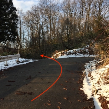 舗装路を登りきったら北側の巡視路へ