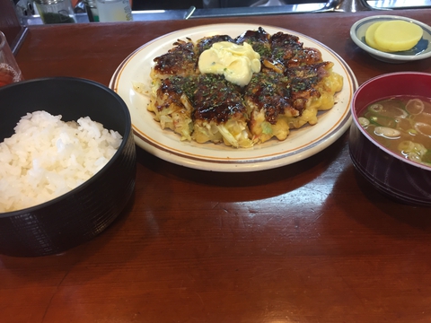 かわさきのお好み焼き定食