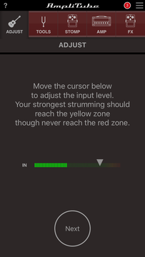 初期調整。強く弾いた時でも黄色におさまる様に