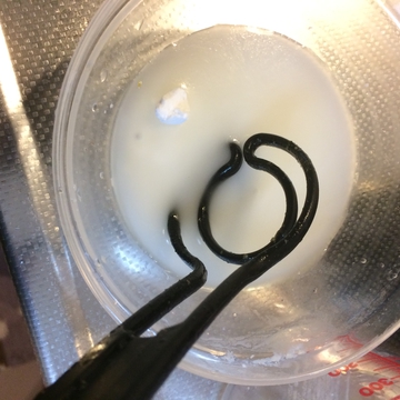 ふちが丸いので水溶き片栗粉も綺麗に混ぜられる