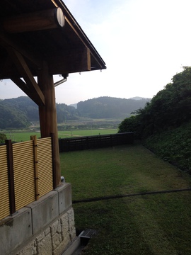 露天風呂からは田園風景が