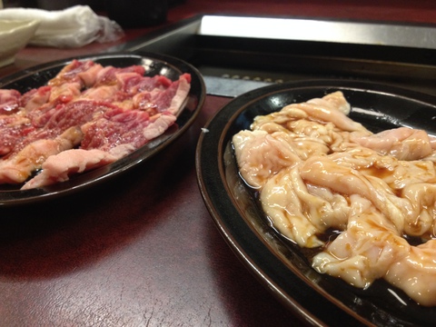 上カルビバラ480円と上シロ250円