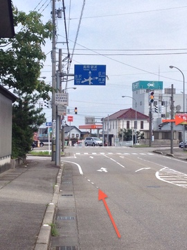 福光駅前県道27号をトレース