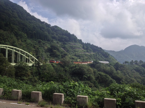 高度感がある峠道