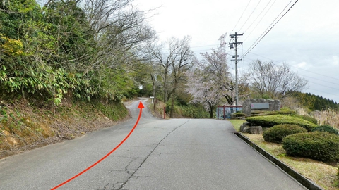 松根城到着。電柱の番号は国際23番