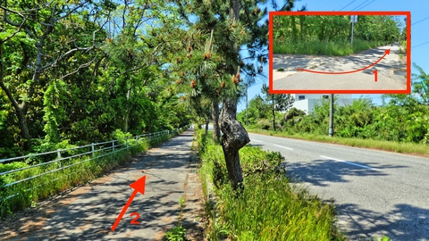 道は里山海道を離れ一般道横へ