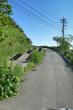 自転車道らしい階段つきスロープ