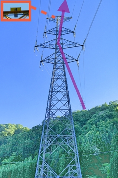 左高倉山から降りてきたのは手取幹線。番号は4番。あと3つ先に目的地の1番が