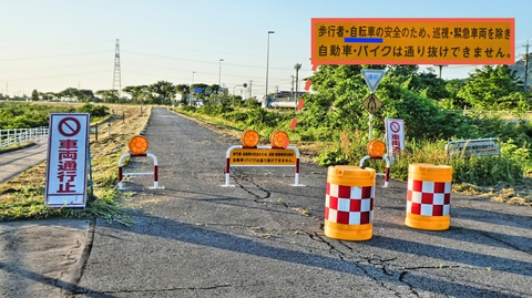 いきなり車両通行止めびっくりするが、自転車はOKなので大丈夫