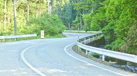 渓流沿いの気持ちのいいワインディング