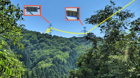 加賀東金津線118番は山を越えて山中温泉街へ(先程のクロスポイントは131番)
