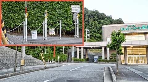 鳴和台オークス前にある御所変電所正門。もちろん入れない