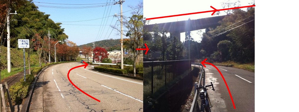 テクノパークの右折ポイント