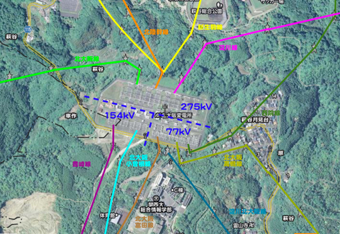 関西電力 北大阪変電所 接続図(クリックで拡大)