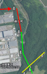順番にたどるとこれが1番鉄塔のはず
