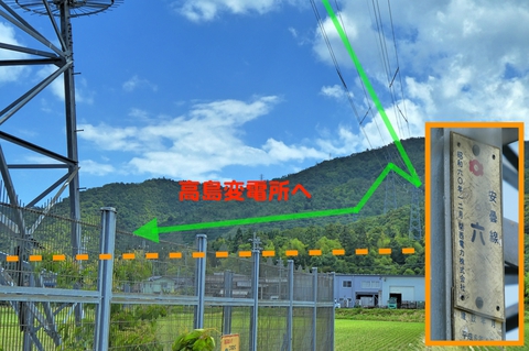 高島線南側77kVは安曇線だった(クリックで拡大)