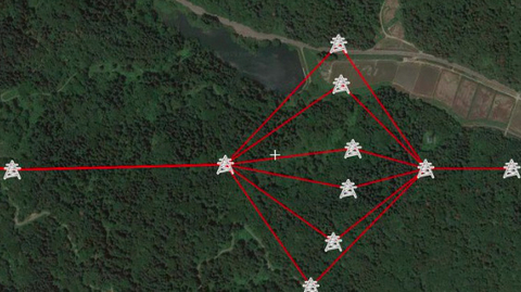 開発中画面 甲乙鉄塔対応最大10回線