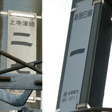 銘板はそれぞれ反対方向に